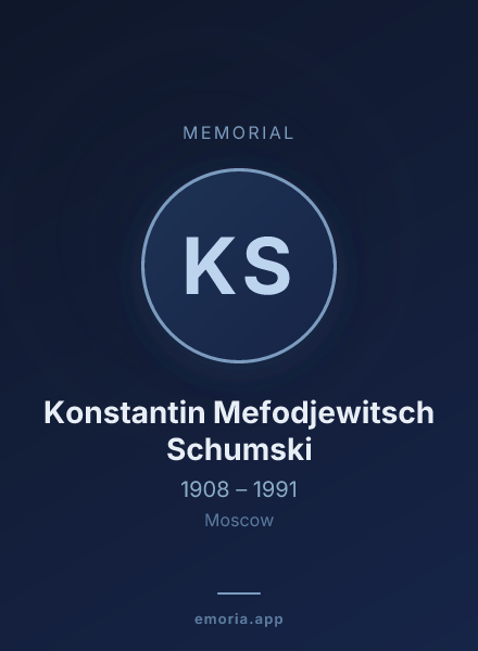Memorial portrait of Konstantin Mefodjewitsch Schumski