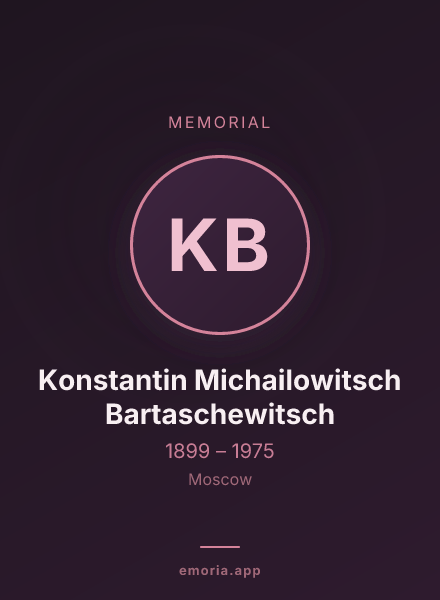 Memorial portrait of Konstantin Michailowitsch Bartaschewitsch