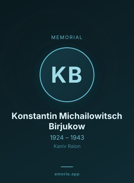 Memorial portrait of Konstantin Michailowitsch Birjukow