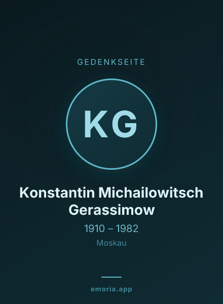 Gedenkportrait von Konstantin Michailowitsch Gerassimow