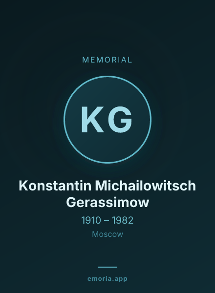 Memorial portrait of Konstantin Michailowitsch Gerassimow