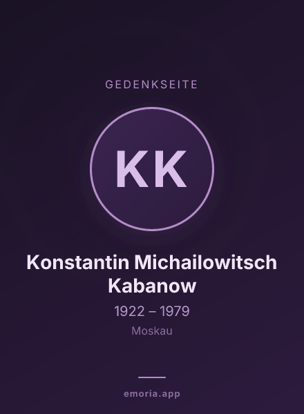 Gedenkportrait von Konstantin Michailowitsch Kabanow