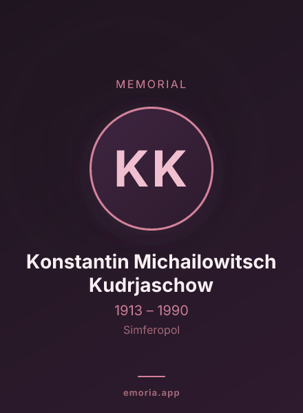 Memorial portrait of Konstantin Michailowitsch Kudrjaschow