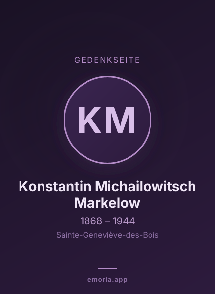 Gedenkportrait von Konstantin Michailowitsch Markelow