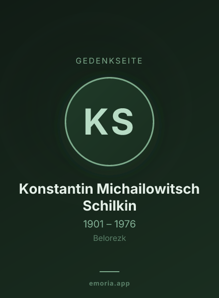 Gedenkportrait von Konstantin Michailowitsch Schilkin