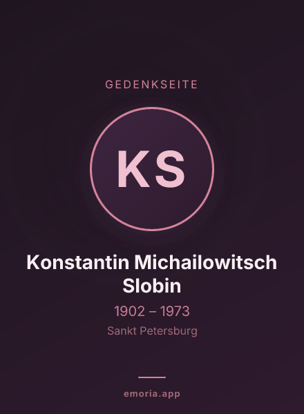 Gedenkportrait von Konstantin Michailowitsch Slobin