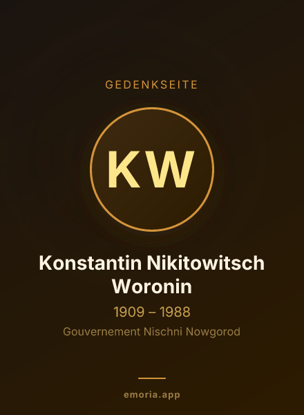 Gedenkportrait von Konstantin Nikitowitsch Woronin