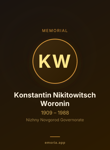 Memorial portrait of Konstantin Nikitowitsch Woronin