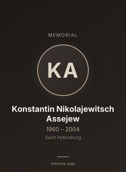 Memorial portrait of Konstantin Nikolajewitsch Assejew