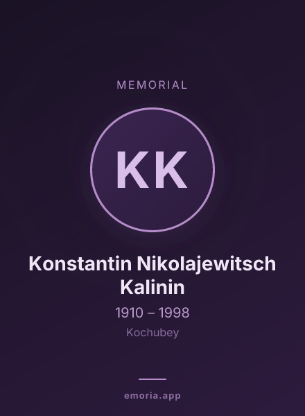 Memorial portrait of Konstantin Nikolajewitsch Kalinin