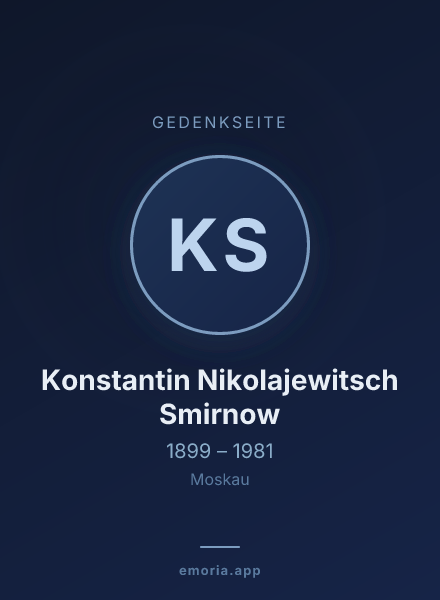 Gedenkportrait von Konstantin Nikolajewitsch Smirnow