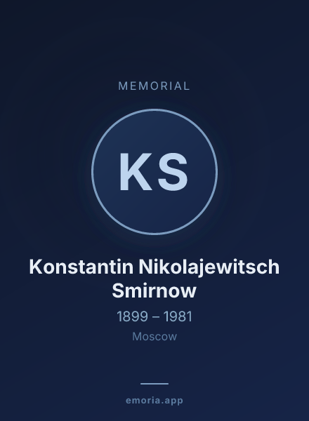 Memorial portrait of Konstantin Nikolajewitsch Smirnow