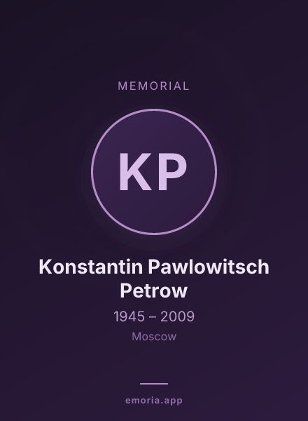 Memorial portrait of Konstantin Pawlowitsch Petrow