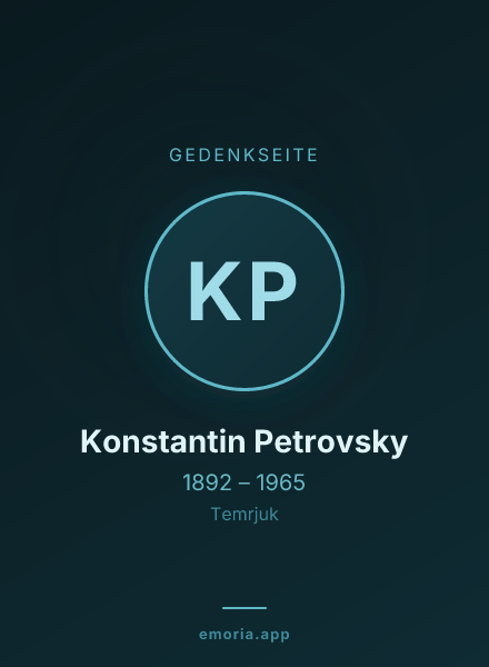 Gedenkportrait von Konstantin Petrovsky