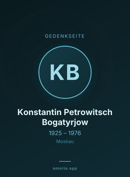 Gedenkportrait von Konstantin Petrowitsch Bogatyrjow