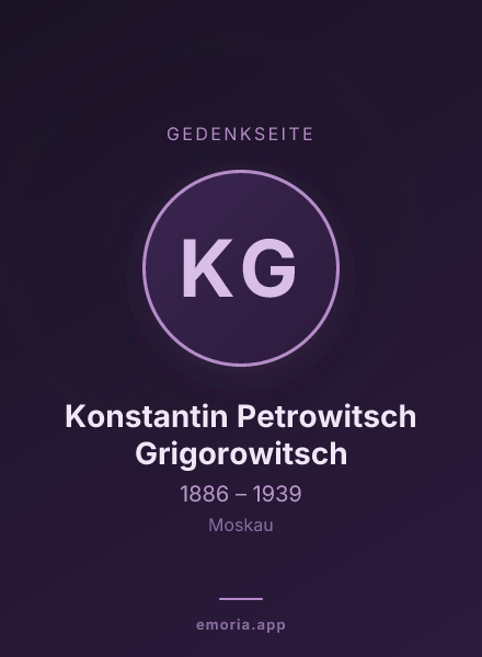 Gedenkportrait von Konstantin Petrowitsch Grigorowitsch