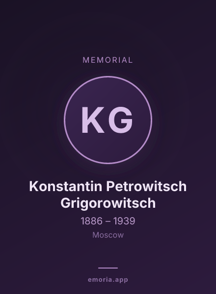 Memorial portrait of Konstantin Petrowitsch Grigorowitsch