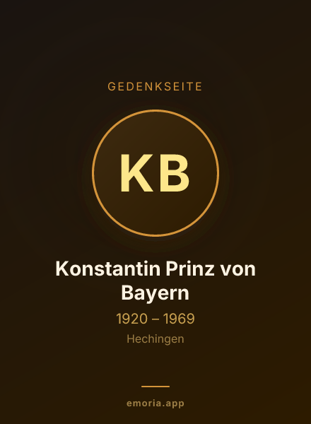 Gedenkportrait von Konstantin Prinz von Bayern