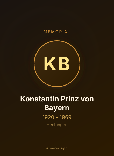 Memorial portrait of Konstantin Prinz von Bayern