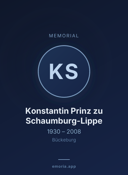 Memorial portrait of Konstantin Prinz zu Schaumburg-Lippe