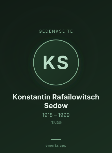 Gedenkportrait von Konstantin Rafailowitsch Sedow