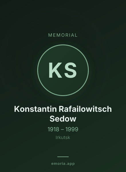 Memorial portrait of Konstantin Rafailowitsch Sedow