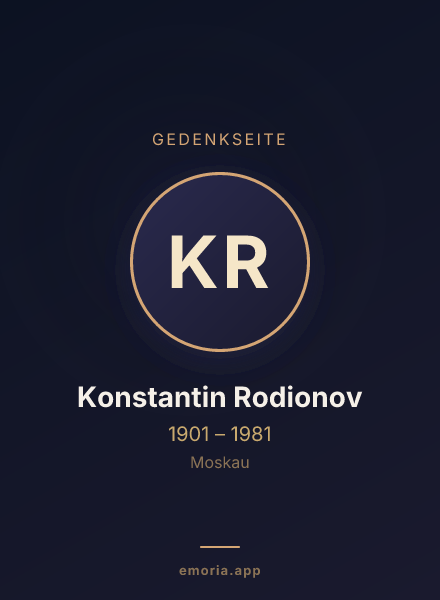 Gedenkportrait von Konstantin Rodionov