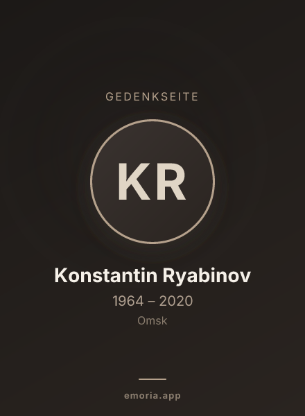 Gedenkportrait von Konstantin Ryabinov