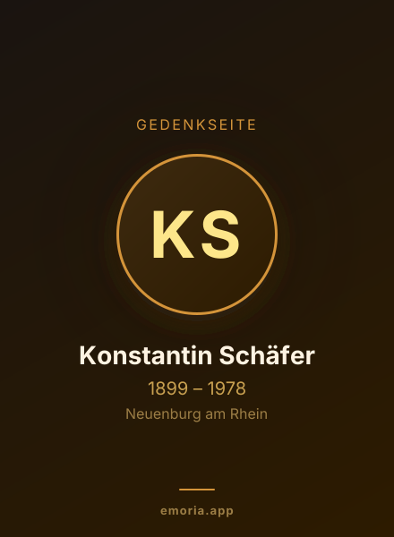 Gedenkportrait von Konstantin Schäfer