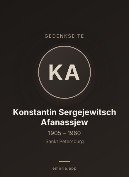 Gedenkportrait von Konstantin Sergejewitsch Afanassjew