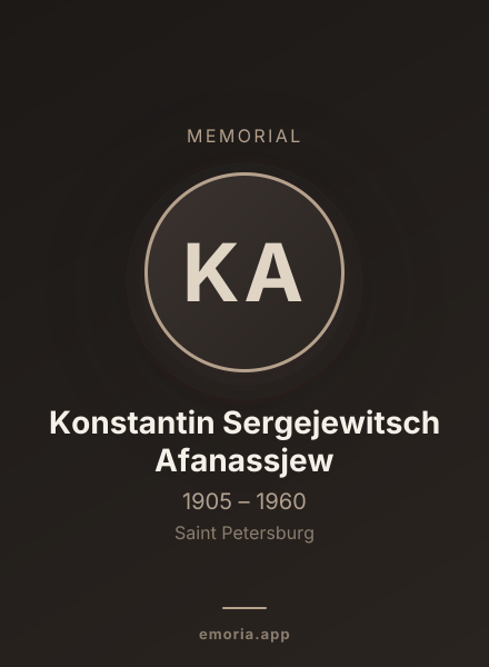 Memorial portrait of Konstantin Sergejewitsch Afanassjew