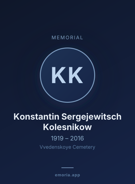 Memorial portrait of Konstantin Sergejewitsch Kolesnikow