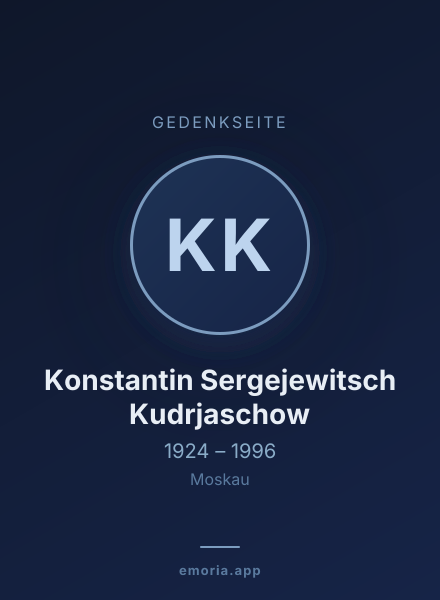 Gedenkportrait von Konstantin Sergejewitsch Kudrjaschow