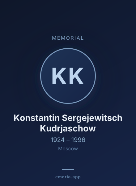 Memorial portrait of Konstantin Sergejewitsch Kudrjaschow