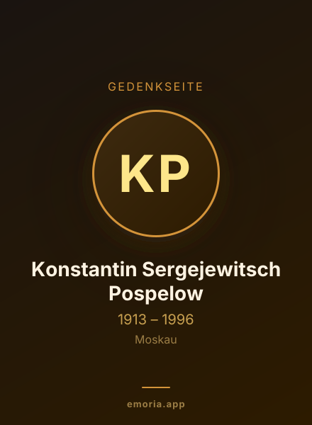 Gedenkportrait von Konstantin Sergejewitsch Pospelow
