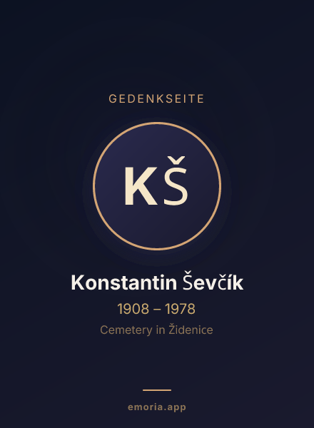 Gedenkportrait von Konstantin Ševčík