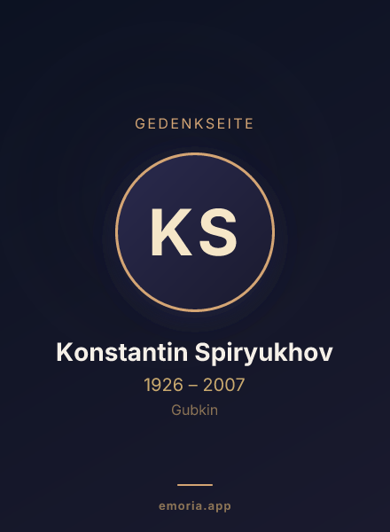 Gedenkportrait von Konstantin Spiryukhov