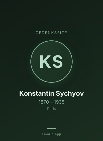 Gedenkportrait von Konstantin Sychyov