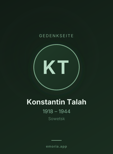Gedenkportrait von Konstantin Talah