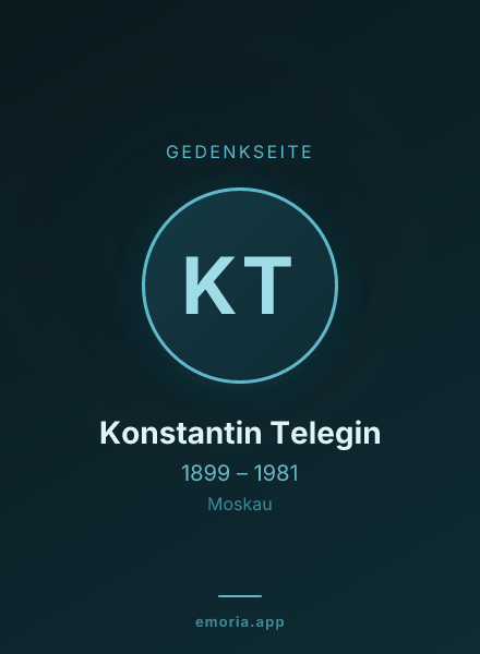 Gedenkportrait von Konstantin Telegin