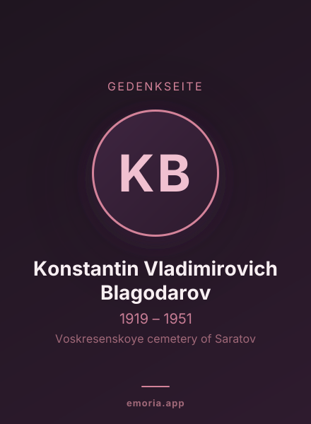 Gedenkportrait von Konstantin Vladimirovich Blagodarov