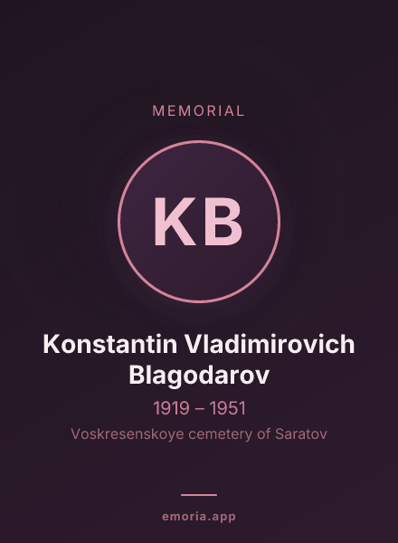 Memorial portrait of Konstantin Vladimirovich Blagodarov