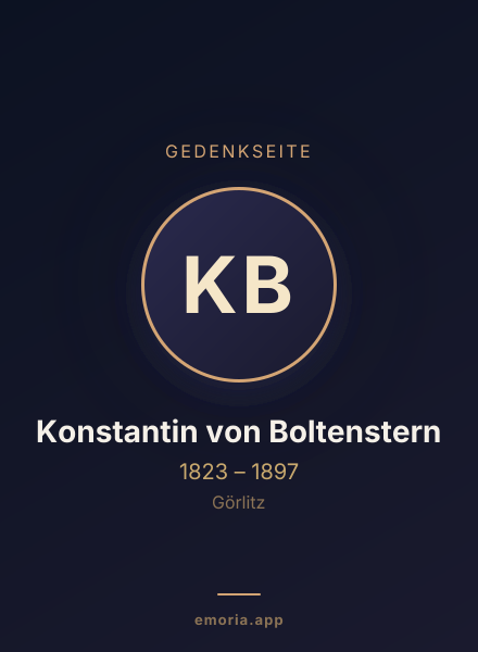 Gedenkportrait von Konstantin von Boltenstern
