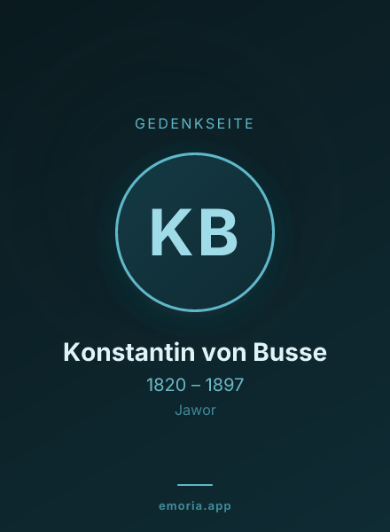 Gedenkportrait von Konstantin von Busse