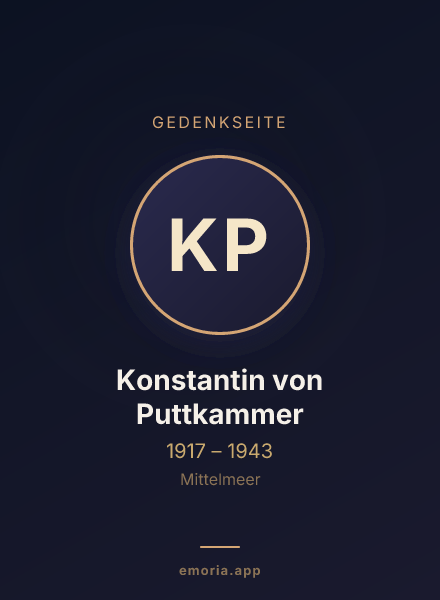 Gedenkportrait von Konstantin von Puttkammer