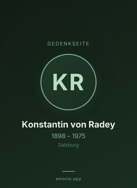 Gedenkportrait von Konstantin von Radey