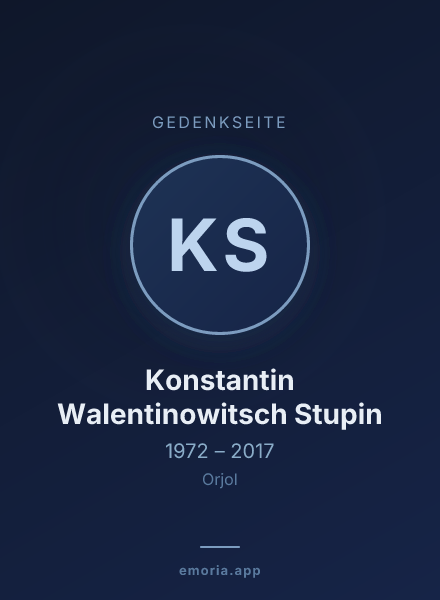 Gedenkportrait von Konstantin Walentinowitsch Stupin