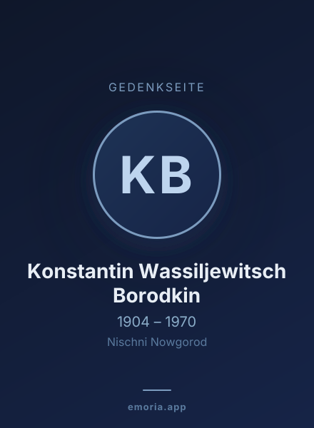 Gedenkportrait von Konstantin Wassiljewitsch Borodkin