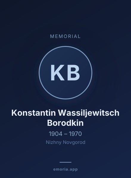 Memorial portrait of Konstantin Wassiljewitsch Borodkin