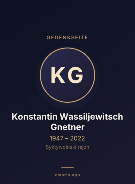 Gedenkportrait von Konstantin Wassiljewitsch Gnetner